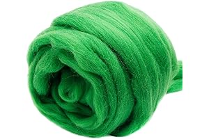 Premium Green Felting Wool Roving Yarn for Versatile Crafting