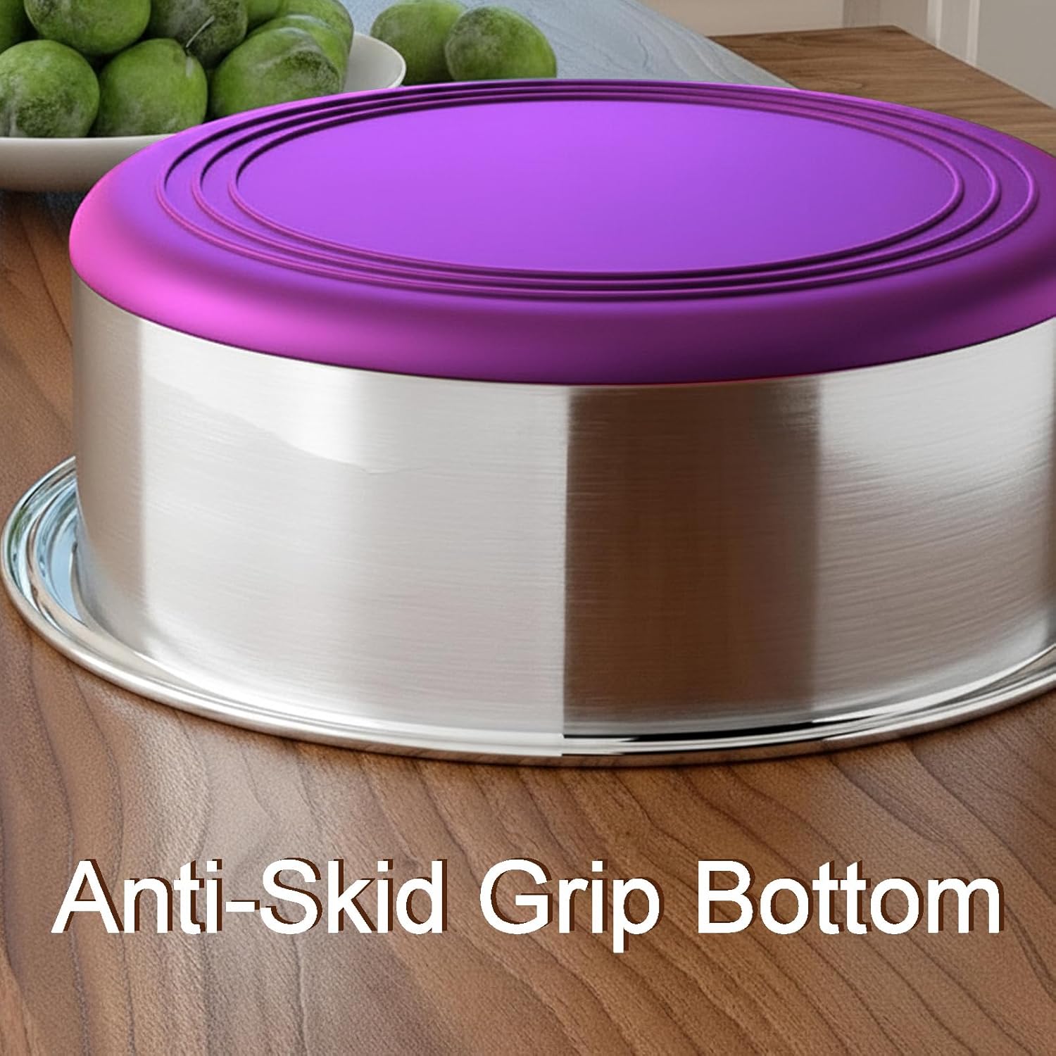 WEDAWN Deep Stainless Steel Non-Skid Dog and Food Bowls, Each Holds Up to 16 Cups, Set of 2 Packs(10.2 x 3.2 Inches)