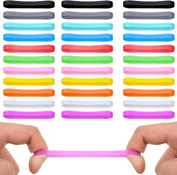 Silicone Wide Rubber Bands 3 Inch, 33Pieces Elastic Rubber Wrapping Bands Assorted Color Band Silicone Wallet Band Office Supplies for Books Wallet Card Cooking Boxes Wraps Notebook Packing Gift