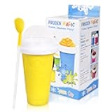 VOIEOV DIY Slushie Maker Cup - Quick Frozen Magic Cup, Double Layers Cool Slushee Maker For MilkShake, Juice, Ice Cream Make & More, Super Fun and Cool Stuff Gift For Kids, Friends & Family - Yellow