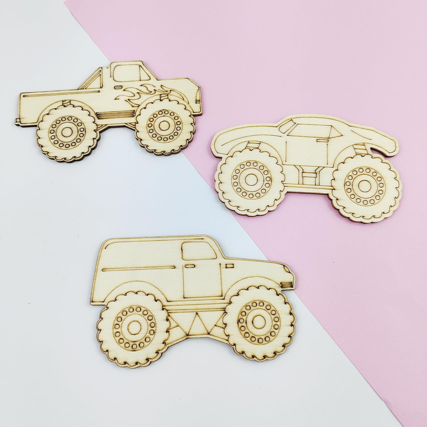 Lot De 30 Découpes En Bois Brut Pour Pelleteuse En Bois Brut Pour Peindre Des Camions En Bois à Suspendre, étiquettes Cadeaux Pour La Maison, Les Fêtes, Les Loisirs Créatifs