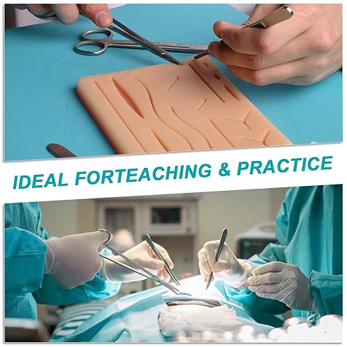 Miniatura 24 de Kit de práctica de sutura para estudiantes de medicina, almohadilla de silicona para cirugía, cierre de heridas, suministros para veterinarios