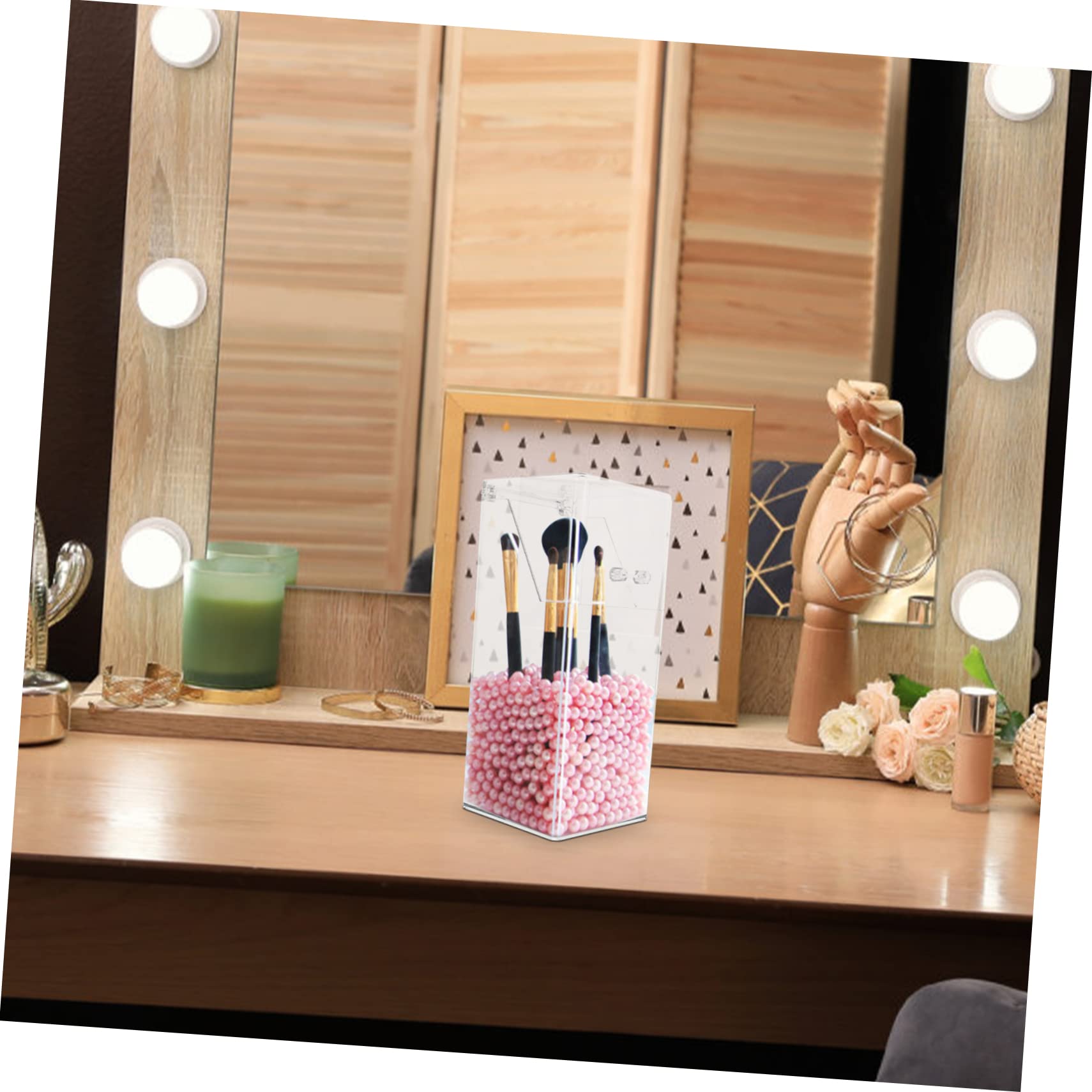 Baluue Cubo para Guardar Cosméticos de Transparente Caja para Guardar Maquillaje Contenedor para Brochas para Organizar Herramientas de Escritorio el Baño o Cuarto de Maquillaje