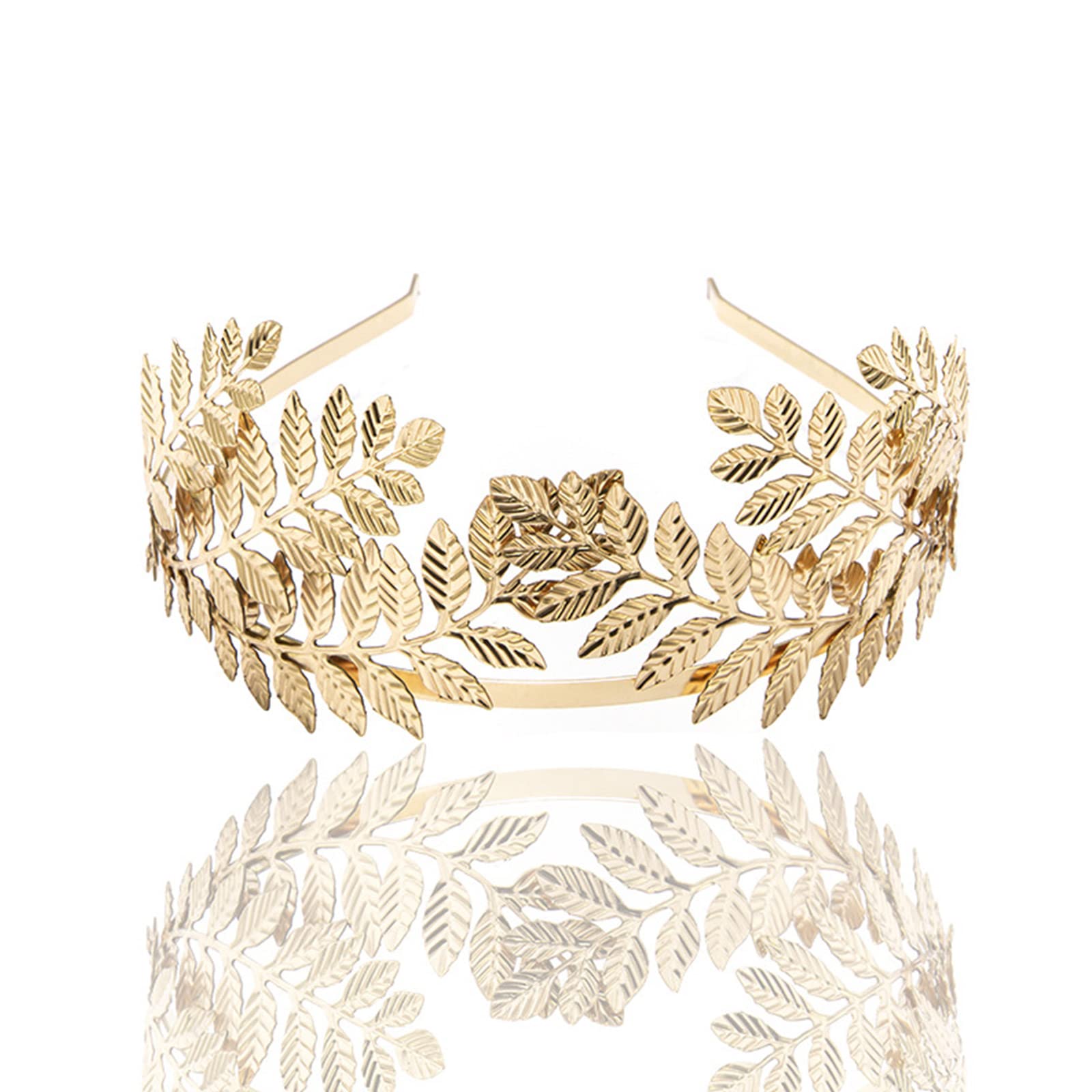 Fentency Model Show Headband with Golden Leaves Decorations Headband for Bride Headband for Wedding Party