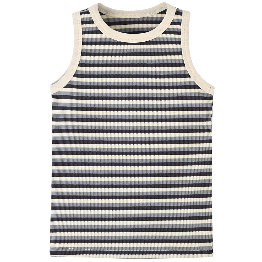 BINIDUCKLING Toddler Tank Top Girls Summer Cute Striped Sleeveless Top 24 Months-8 Years