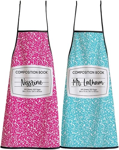 Delantal de disfraces de Halloween para grupo, delantal de libro personalizado con nombre para profesor, regalo de fiesta de Halloween para mujeres