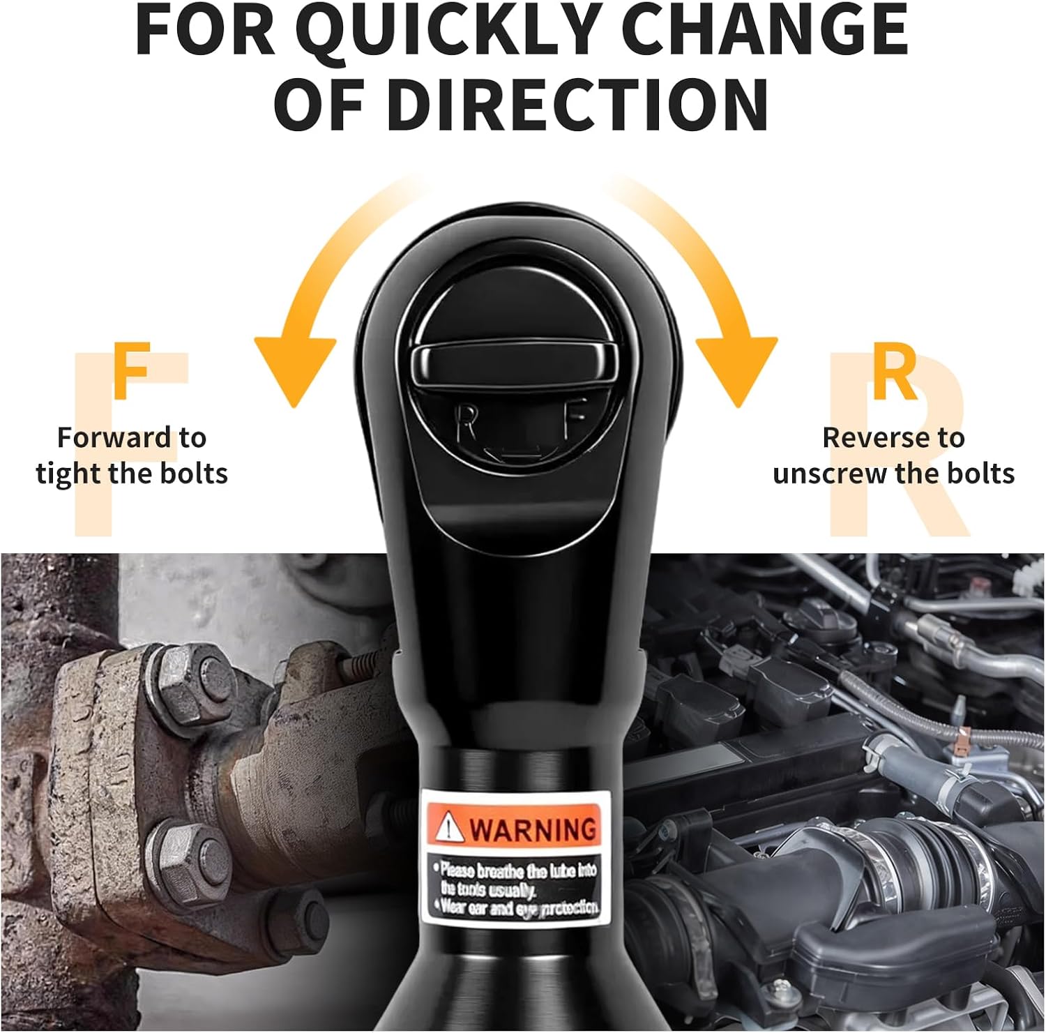 3/8”Professional Air Ratchet Wrench, Pneumatic Ratchet Wrenches for Auto Maintenance and Repair Work