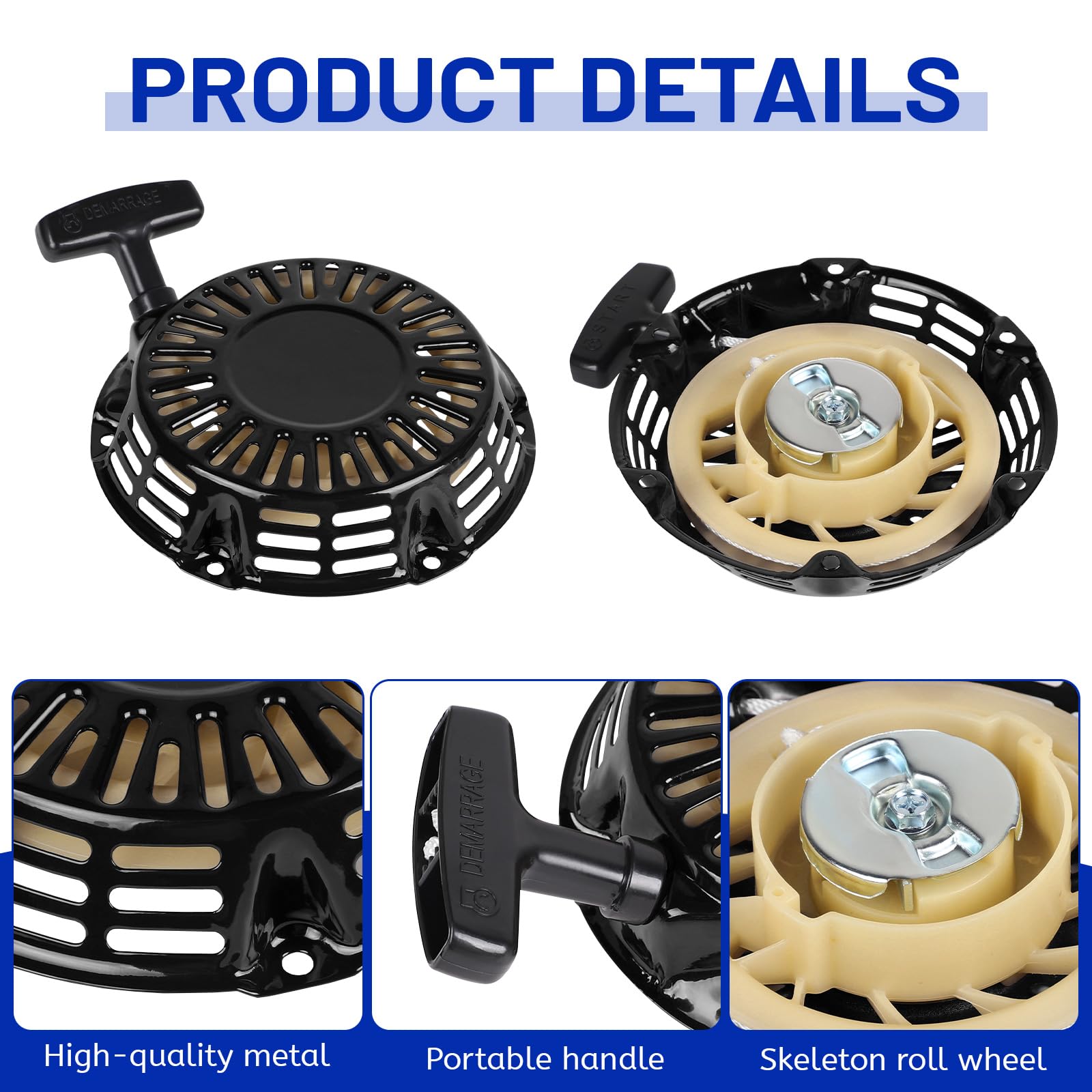 DBREAKS Seilzugstarter für Honda GX120 GX160 GX200 GX140 5,5PS - 6,5PS Motor, Seilzug Starter mit Starterseil, Reversierstarter, Benzinmotoren Ersatzteile, Schwarz