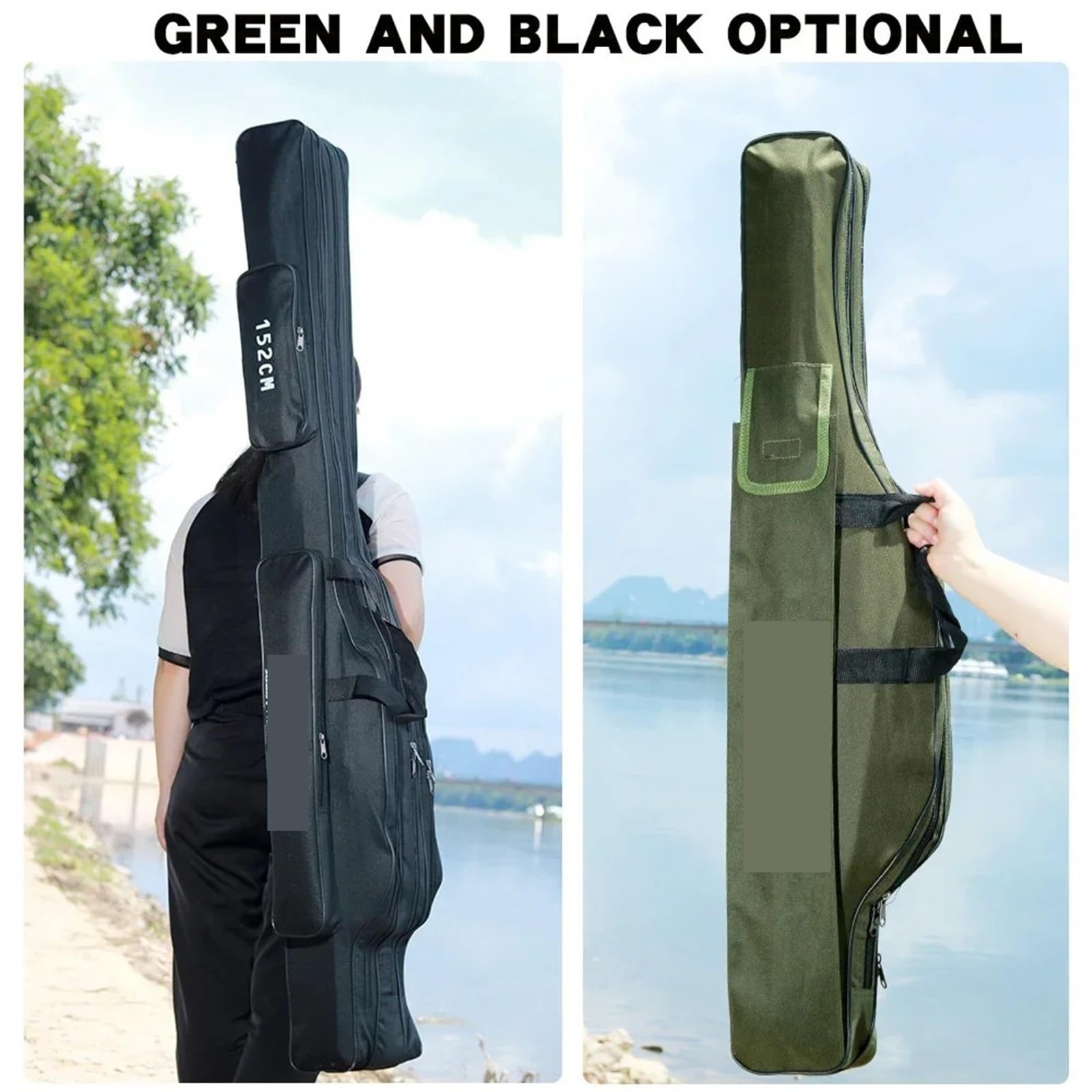 Funda Caña De Pescar 182CM-60CM retráctil Plegable portátil Impermeable Multicapa 2 3 Capas Tela Oxford caña de Pescar Pistola Bolsa Caja Conveniente