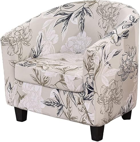 NILUOH Funda para silla de club, 2 piezas, con funda de cojín, funda para silla de barril, protector de muebles para sala de estar, suave,