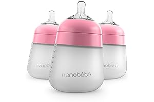 Nanobébé Flexy Silicone Baby Bottle - 3-Pack 9oz (Pink)