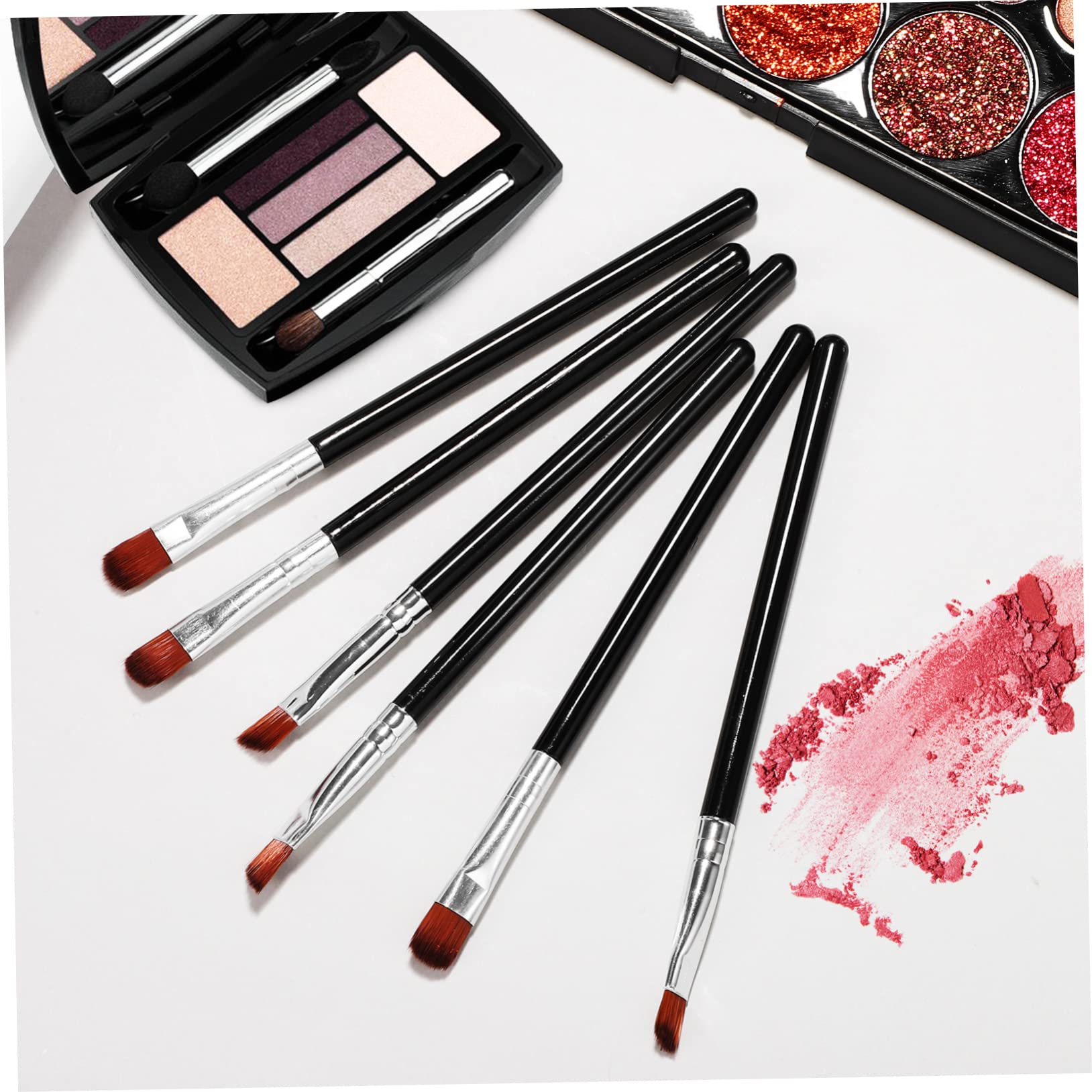 FOMIYES Professional Eyebrow Makeup Brush Kit 3 Angled 3 Flat Brushes Eyebrow Shaping Kit Makeup Supplies for Women Travel Size