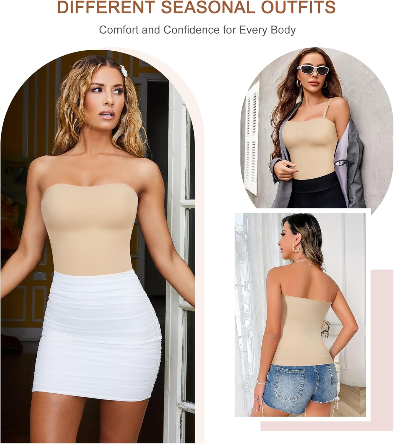 Strapless Shapewear Tank Tops for Women Tummy Control Compression Tanks Shaper Cami Slimming Camisole - Image 6