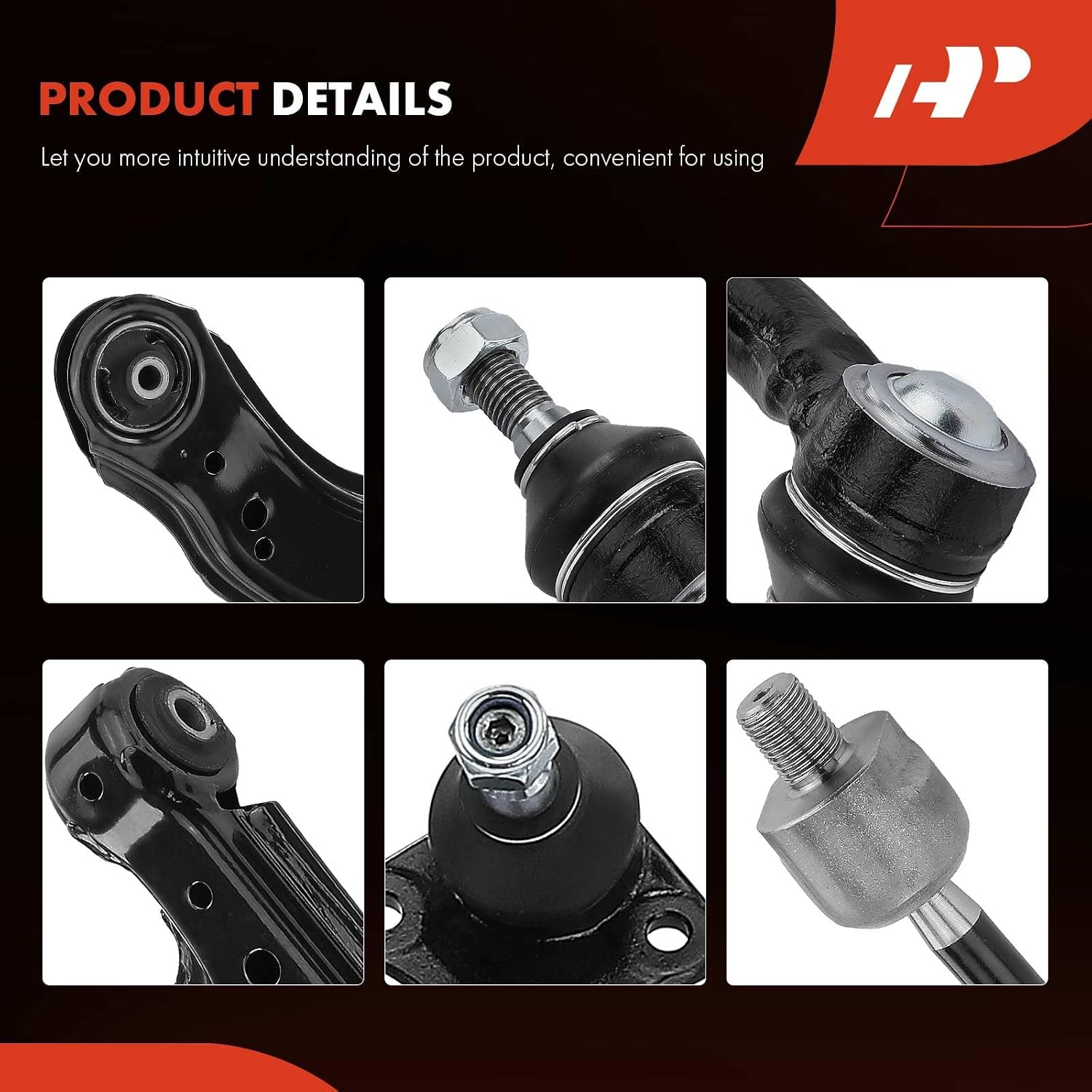 A-Premium Set of 10, Front Lower Control Arm, Lower Ball Joint, Inner Outer Tie Rod End, Compatible with Volkswagen Jetta 2000-2005, Golf 1999-2005, Beetle 1998-2007
