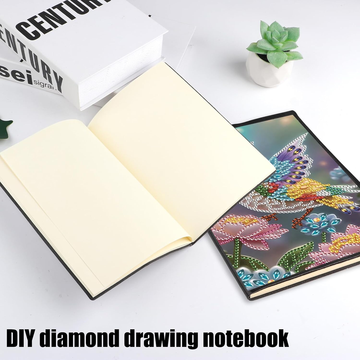 Focart DIY Diamond Painting Notebook Kit, Theme of Birds, Special Shaped Diamond Art Notebook Journal Sketchbook for Writing & Drawing image 4