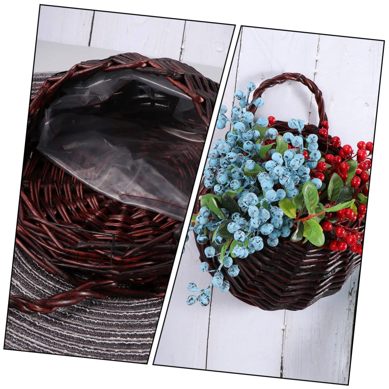 Cesta De Algas Marinas Tejida A Mano - Plegable, Multiusos (lavandería, Decoración, Picnic), Diámetro 22 Cm