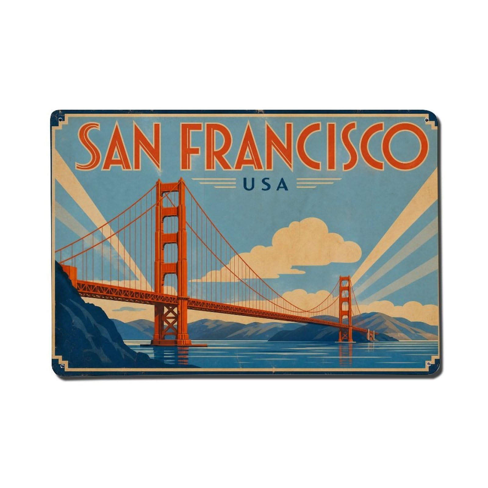 Travel Retro USA San Francisco Metal Tin Sign
