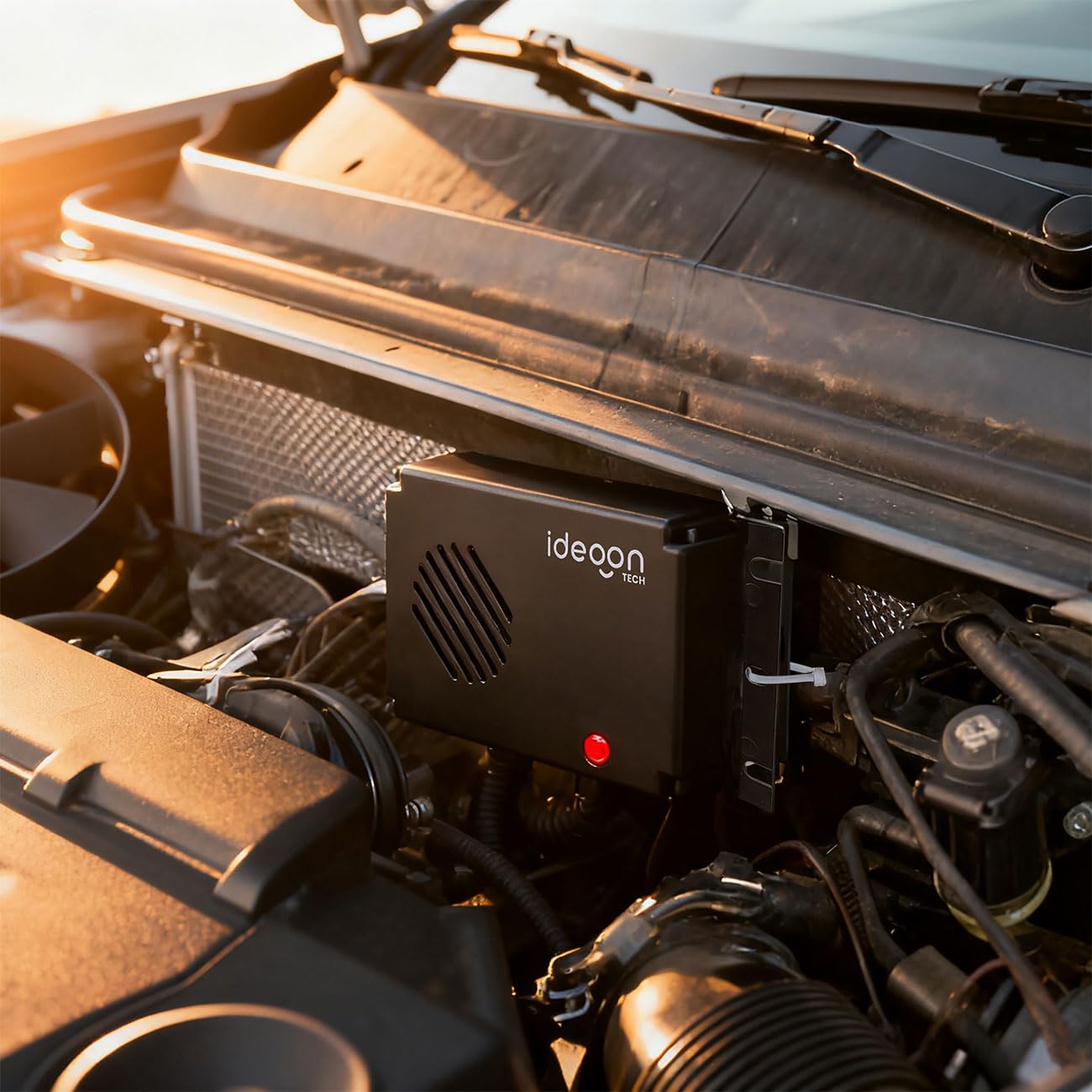 ideoon 2er-Set Hocheffektive Mobile Marderabwehr mit Ultraschall, batteriebetrieben: Bewährte Tierabwehr für KFZ - Ideal für Motorraum, Haus, Garage & Schuppen