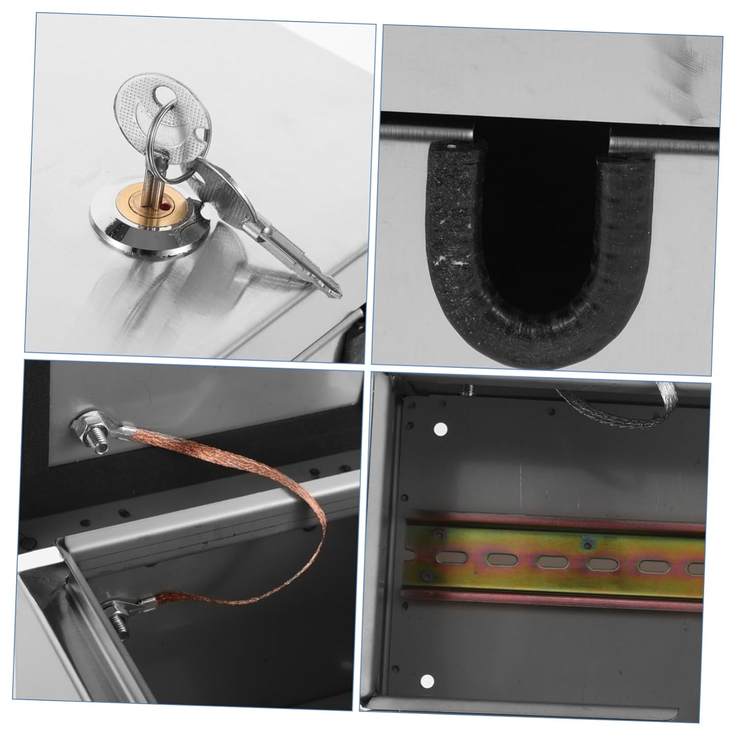 Stainless Steel Outdoor Electrical Enclosure with Lock Waterproof Socket Box for Electric Vehicle Charging Protective Outlet Box for Outdoor Use