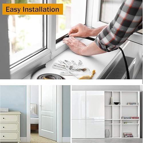 Miniatura 6 de Burlete de 0.6 pulgadas de ancho x 0.35 pulgadas de grosor x 16.4 pies de largo con respaldo adhesivo, cepillo de fieltro para tira de sellado de