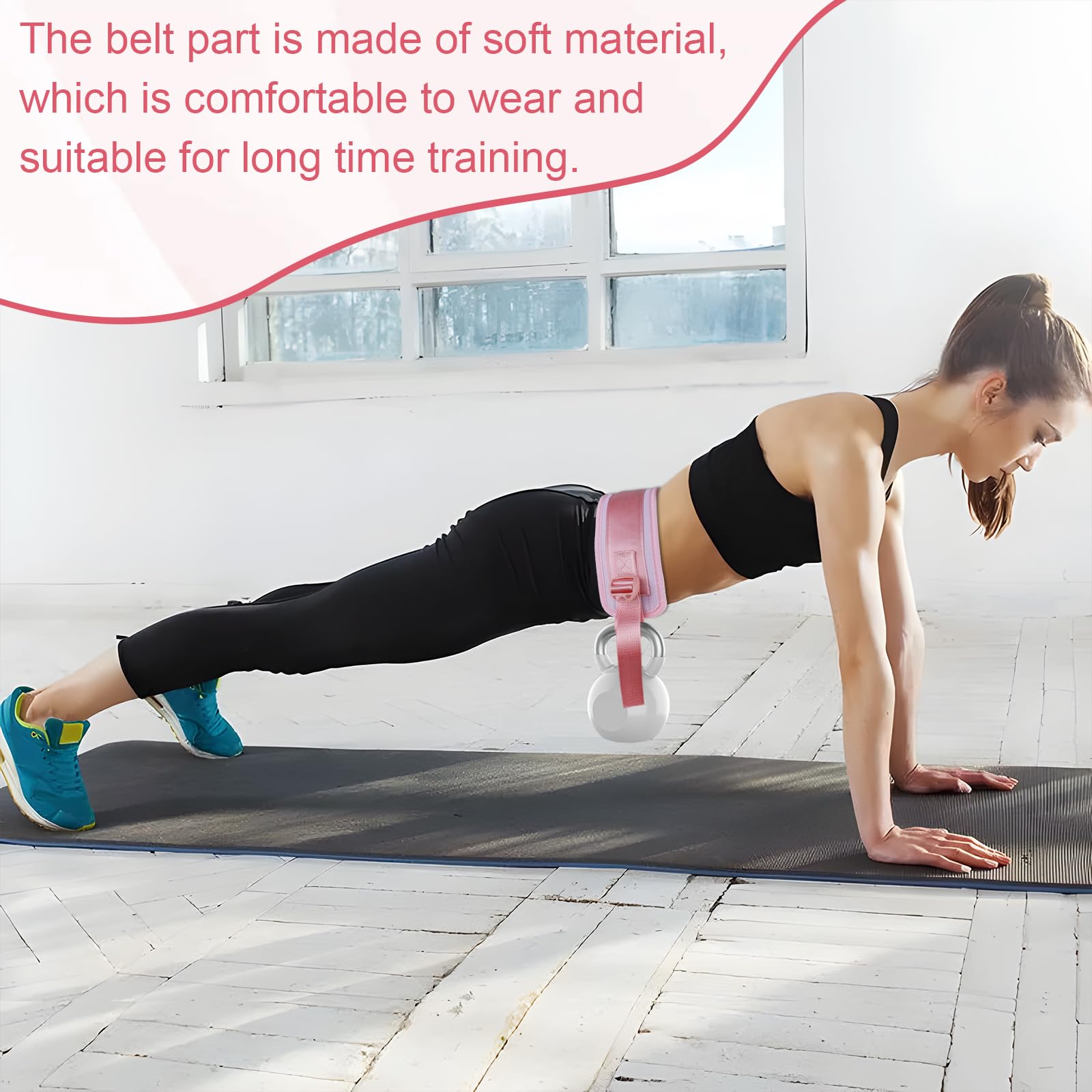 Cintura per Hip Thrust, Cintura di Spinta per Palestra e Pilates, Attrezzo per Glutei per Attaccare Manubri per Esercizi di Fianchi, Ponte Gluteo, Plank, Push-up