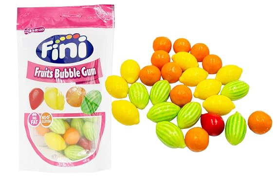 Fini Fruits Bubble Gum I Fruit shaped and flavored Bubble Gum I 165g 5.82 ounce