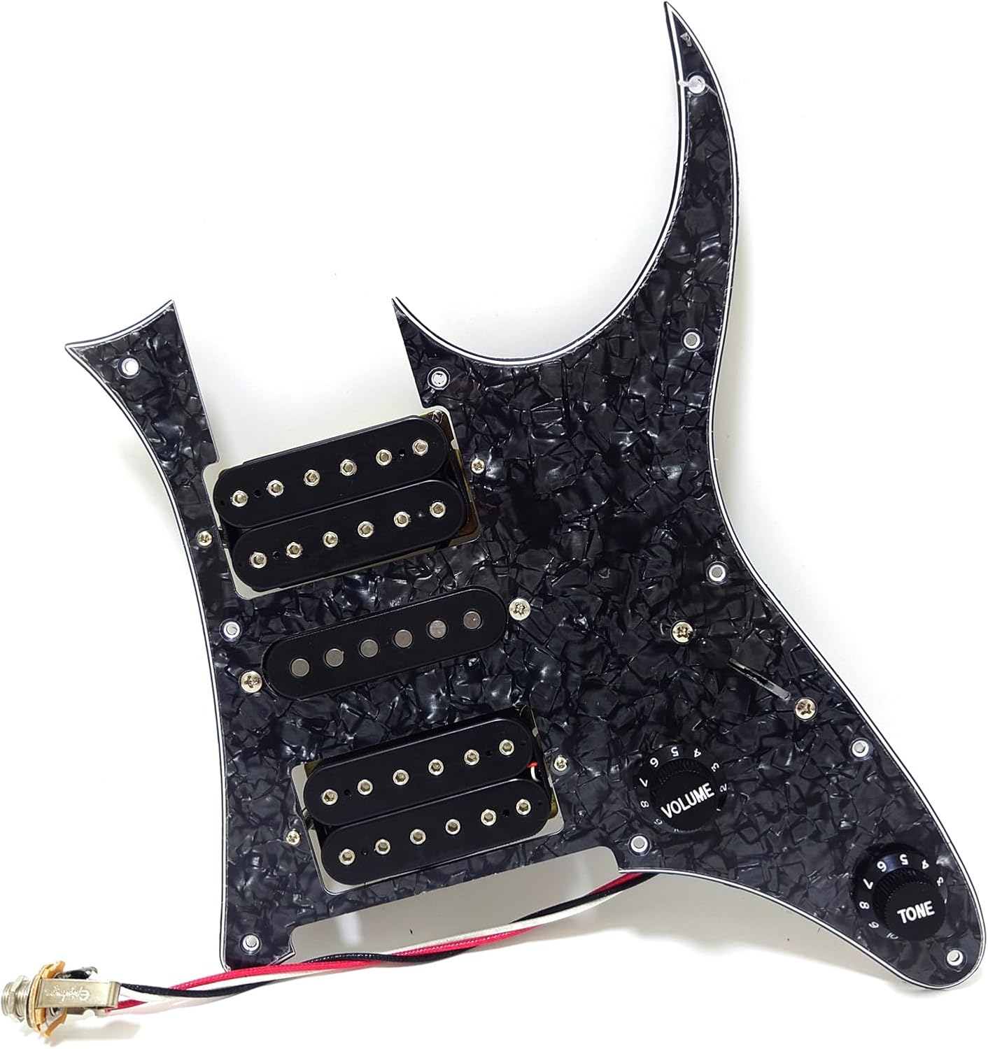 HSH Guitar Prewired Loaded Pickguard Set Humbucker Pickups Black Pearl For Ibanez RG Electric Guitar Replacement Part