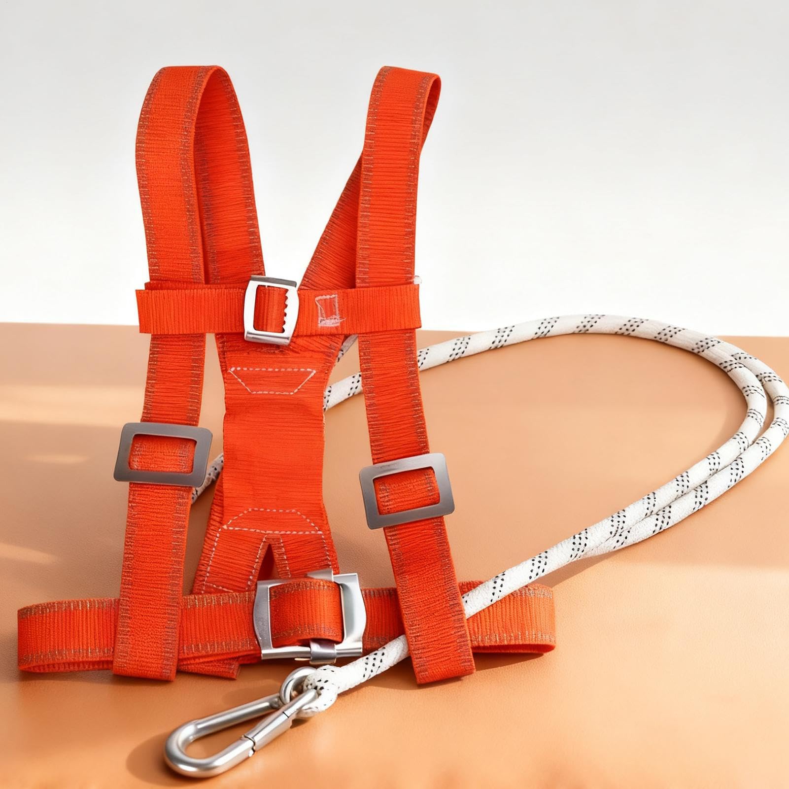 Arnés De Seguridad Para Construcción,Equipo Ajustable De Doble Correa,Arnés de Cinturón de Seguridad Contra Caídas | Para Hombres Principiantes Profesionales Limpiador De Ventanas Almacén