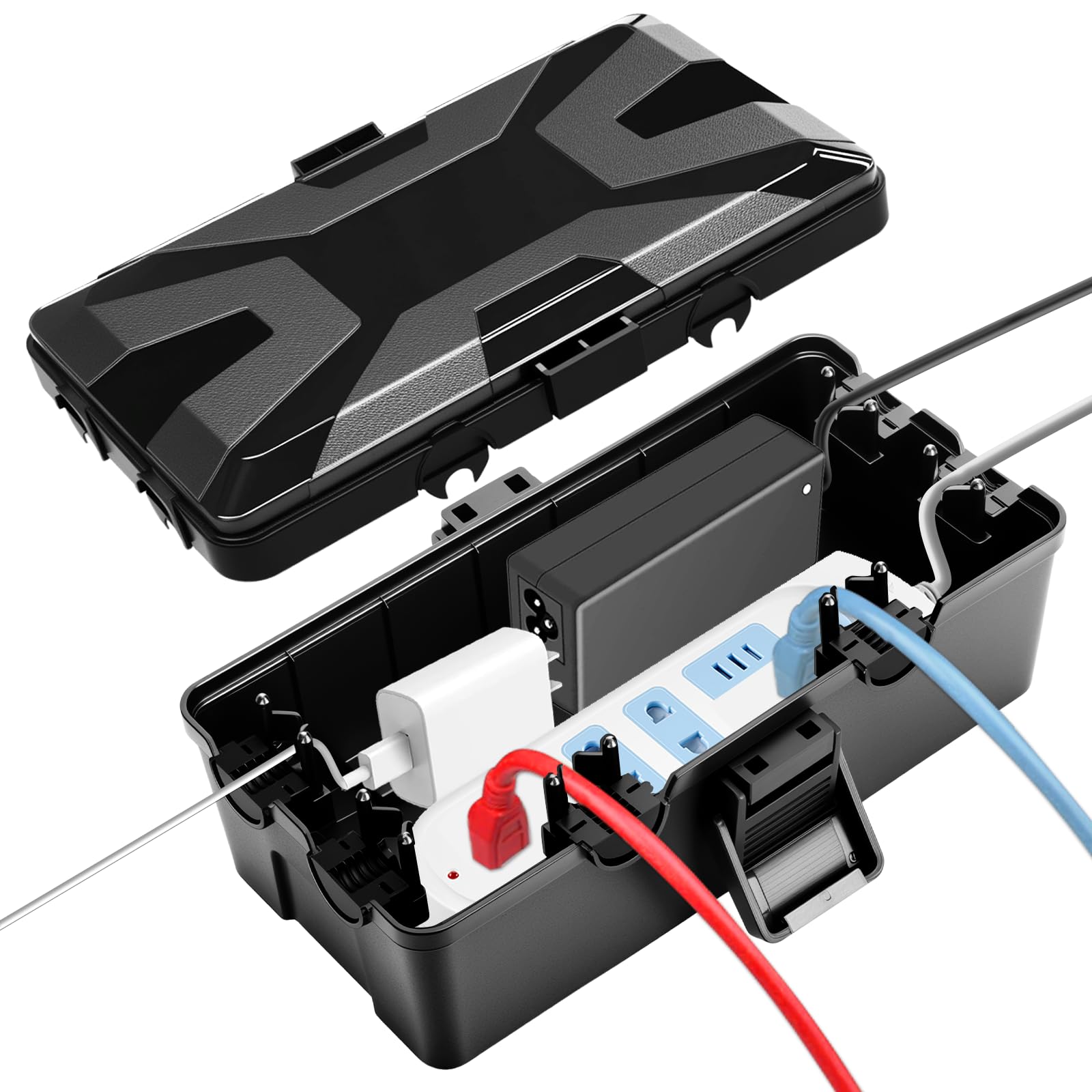 YAMAZAKI Home Web Cable Box - Scatola Organizzatrice Per Cavi Grigio - Foto 8