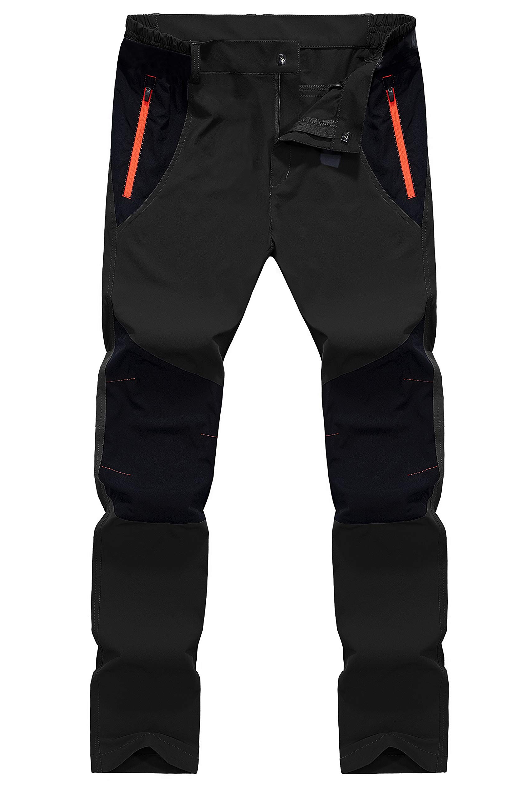 Men's Lightweight Work Quick Dry Breathable Trousers Walking Hiking Trousers with Zipper Pockets