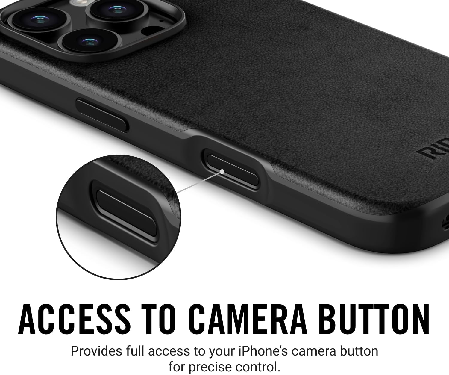 Ridge Case Compatible with iPhone 16 PRO - Compatible with MAGSAFE & Wireless Charging, Aluminum Control Buttons, Dual-Layer Construction, TPU Bumper with Drop Protection (Midnight Black) - Image 6