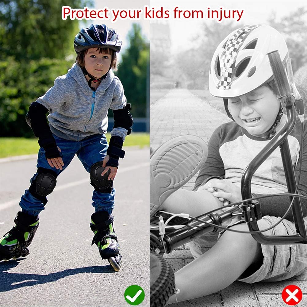 Black Friday Clearance KeFanta Kids Kneepads and Elbow Pads with Wrist Guards for 3-6 Years Multifunctional Kids Protective Gear Set for Roller Skating Bicycle Skateboarding Scooter.