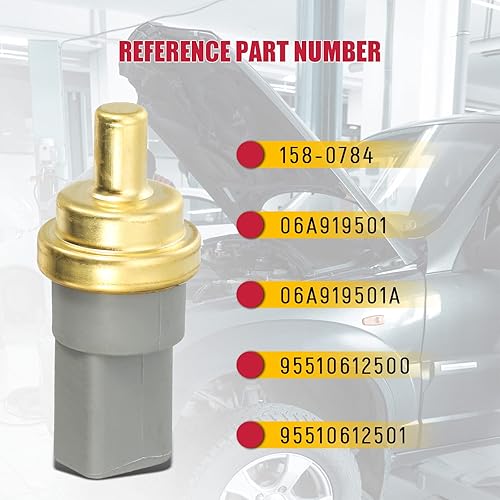 Miniatura 4 de AUTEX Interruptor del sensor de temperatura del refrigerante del motor Remitente 158-0784 06A919501A compatible con Audi A4 A5 A6 Q5 Q7 TT R8 VW