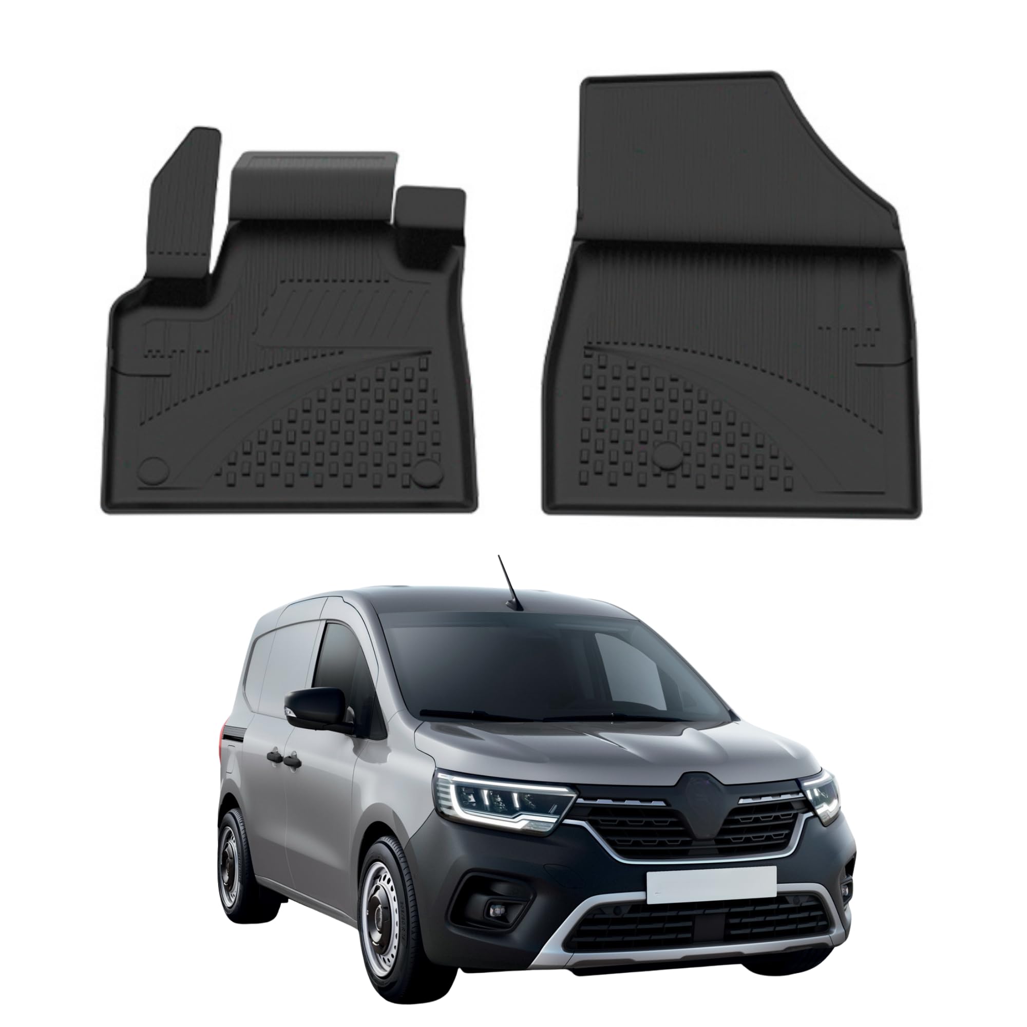 Sahler Dywaniki samochodowe do Renault Kangoo Van 2021-2026, idealnie dopasowana wykładzina podłogowa do samochodów, czarne | bezzapachowa, wodoodporna i trwała podszewka 4,5D na każdą pogodę