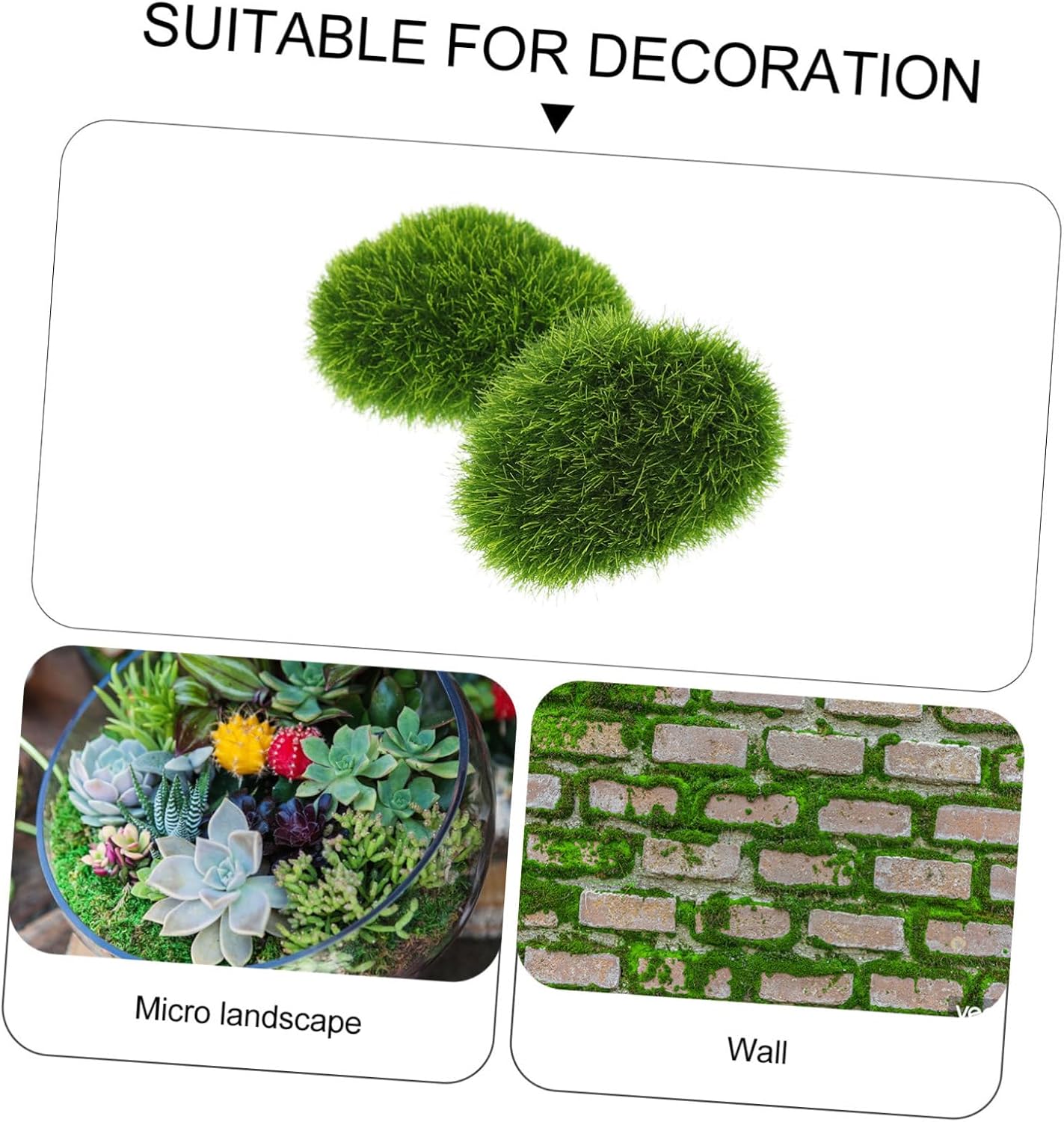 32pcs Faux Moss Stones Decorative Artificial Moss Ornaments for Garden Decor Craft Projects -Landscapes Realistic Fake Stones for Home and Floral Arrangements