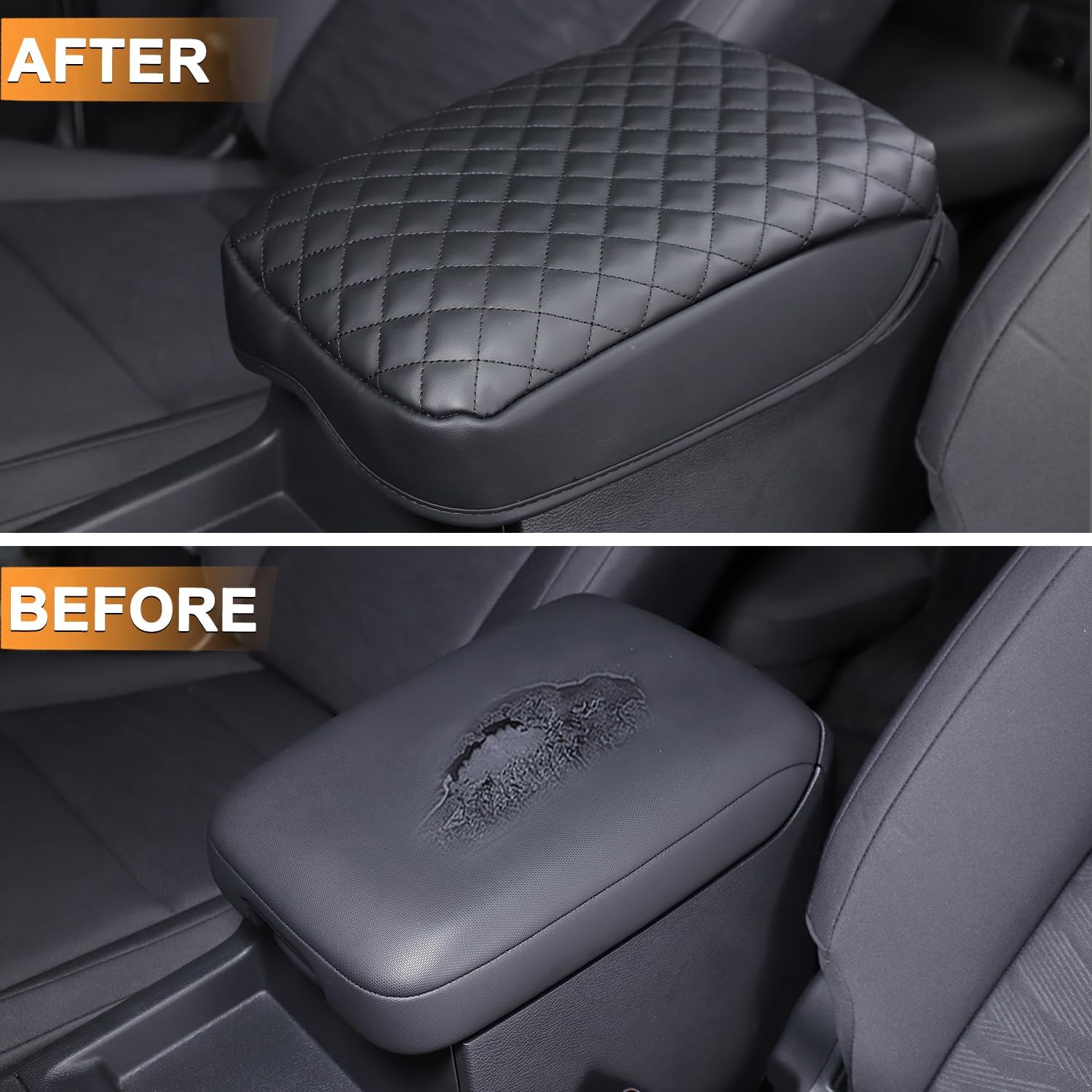Car Center Console Armrest Box Cover Compatible with Nissan Frontier 2022-2024 Leather Center Console Lid Protector Cover Original Customized Armrest Cover Interior Accessories