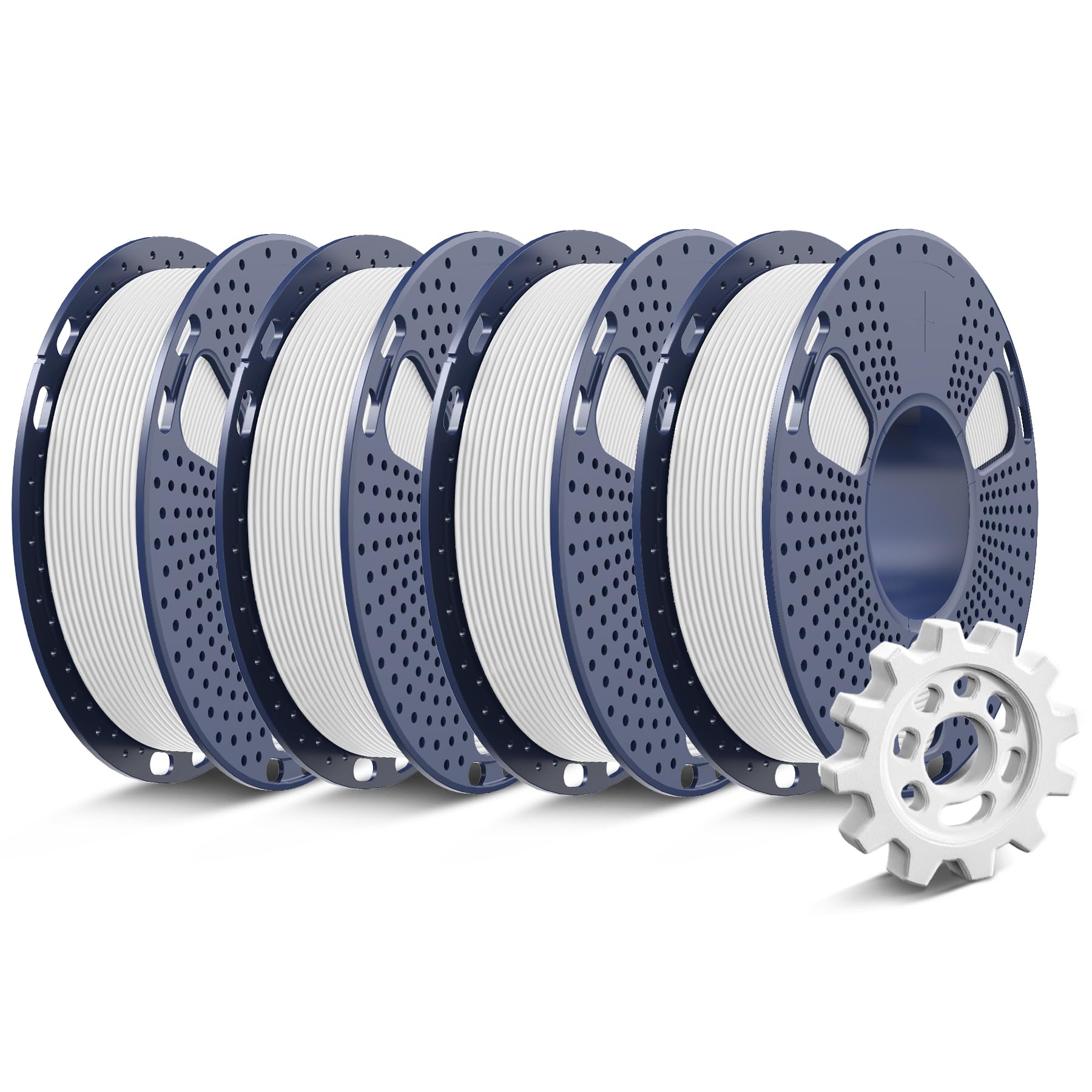 SUNLU PETG 3D Printer Filament Bundle, 0.25kg Each Spool, Total 1kg, Mini Spool, High Speed PETG 1.75mm, 4 Packs, White*4