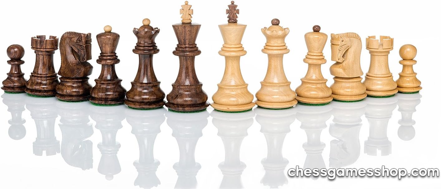 Handmade Wooden Chess Set Dubrovnik Zagreb Royal 3" - Wooden Chessmen, Mosaic Luxury Chess Board