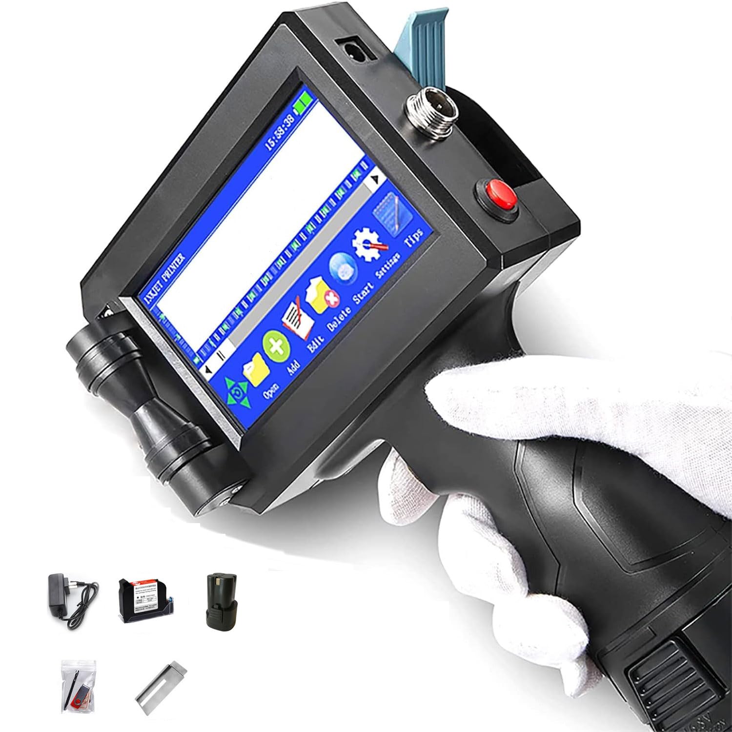 Impresora De Inyección De Tinta Portátil con Pantalla Táctil, Codificador De Inyección De Tinta Portátil con Pantalla Táctil De 4,3 Pulgadas, Compatible con Bluetooth/USB, 600 PPP, para Metal
