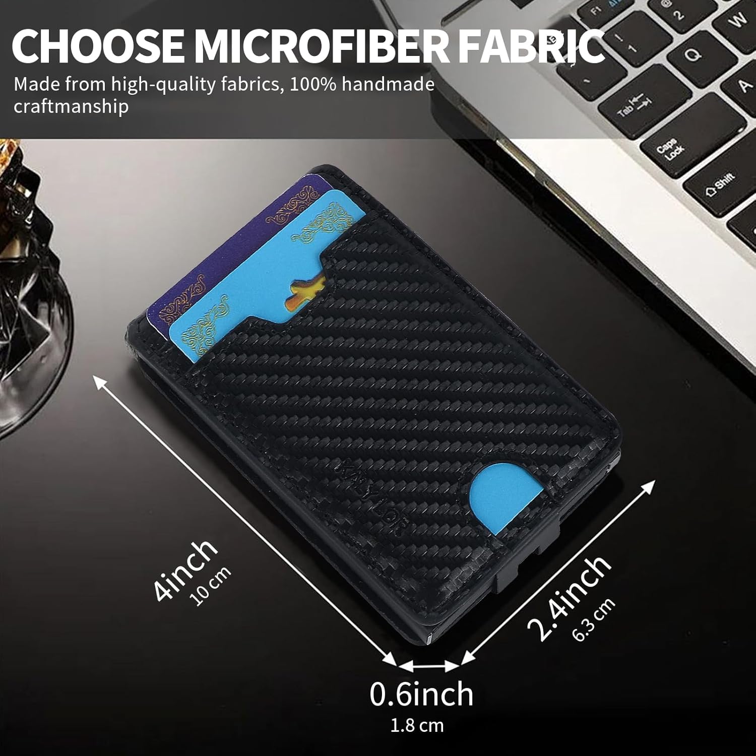 Men's Wallet, Pop-Up Card Holder, Holds 8-14 Cards, Bi-Fold Design, RFID Protection, ID Window, Expandable Bill Compartment,minimalist wallet for men, Includes Gift Box - Image 3