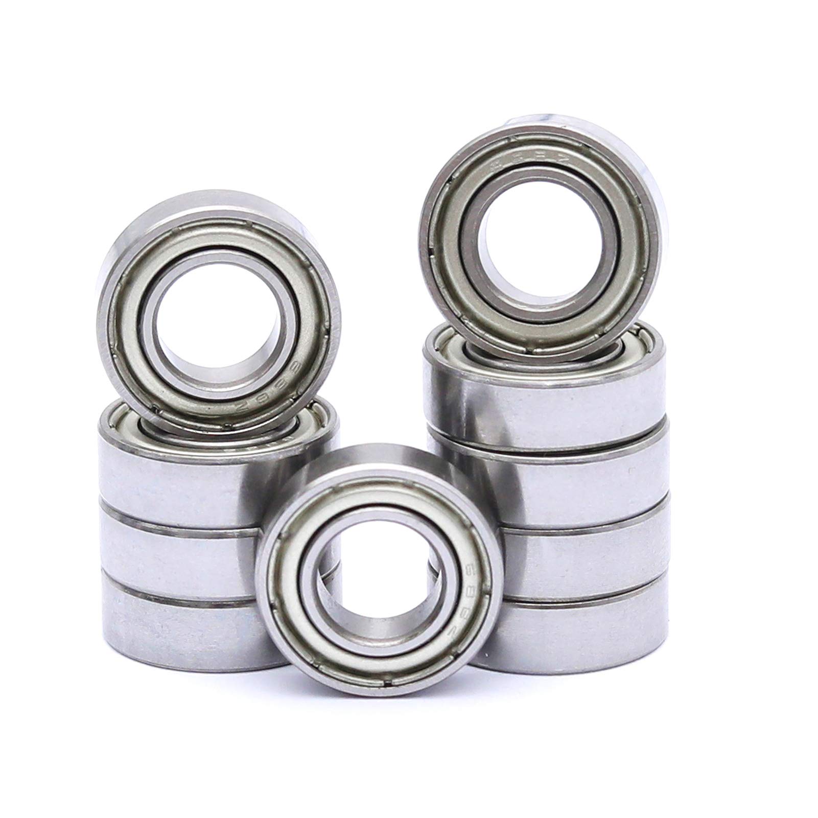 FKG 688-ZZ 8x16x5mm Deep Groove Ball Bearing Double Metal Shields Bearing Pre-Lubricated, Set of 10