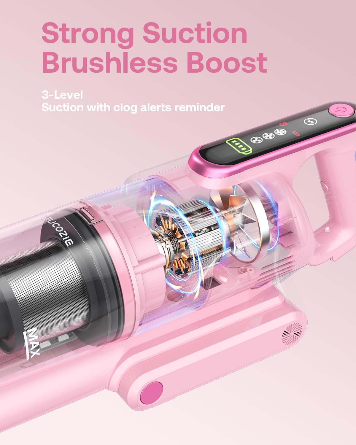 Brushless Motor Attachment for Cordless Vacuum Cleaner T352 Pink