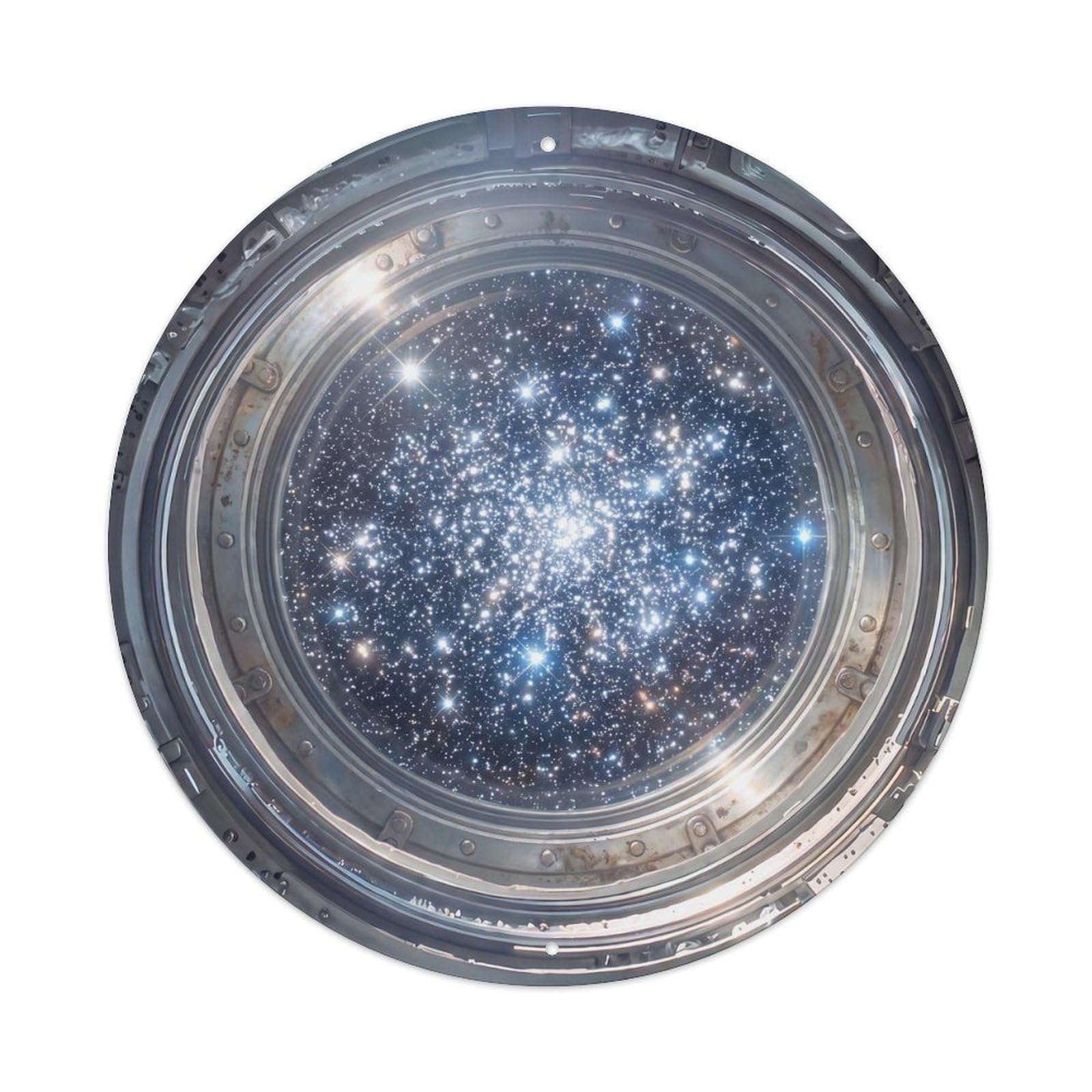 Bright Star Cluster from Space Station Porthole Metal Tin Sign