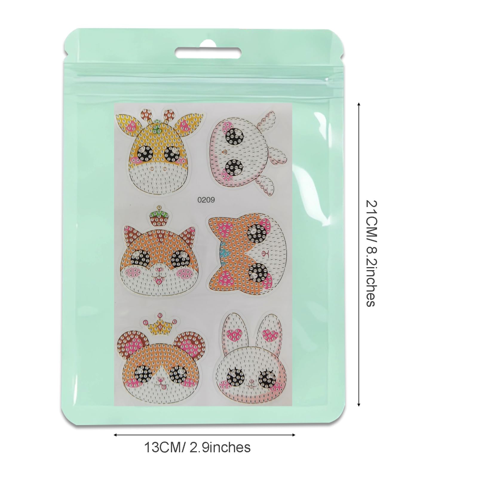 UGBO Diamond Painting Peinture Diamant Enfant DIY Autocollant de Diamand Animaux Sirene 5D Broderie Diamant Kit Mosaïque Autocollants pour Enfants et Débutants Adultes 27 pièces