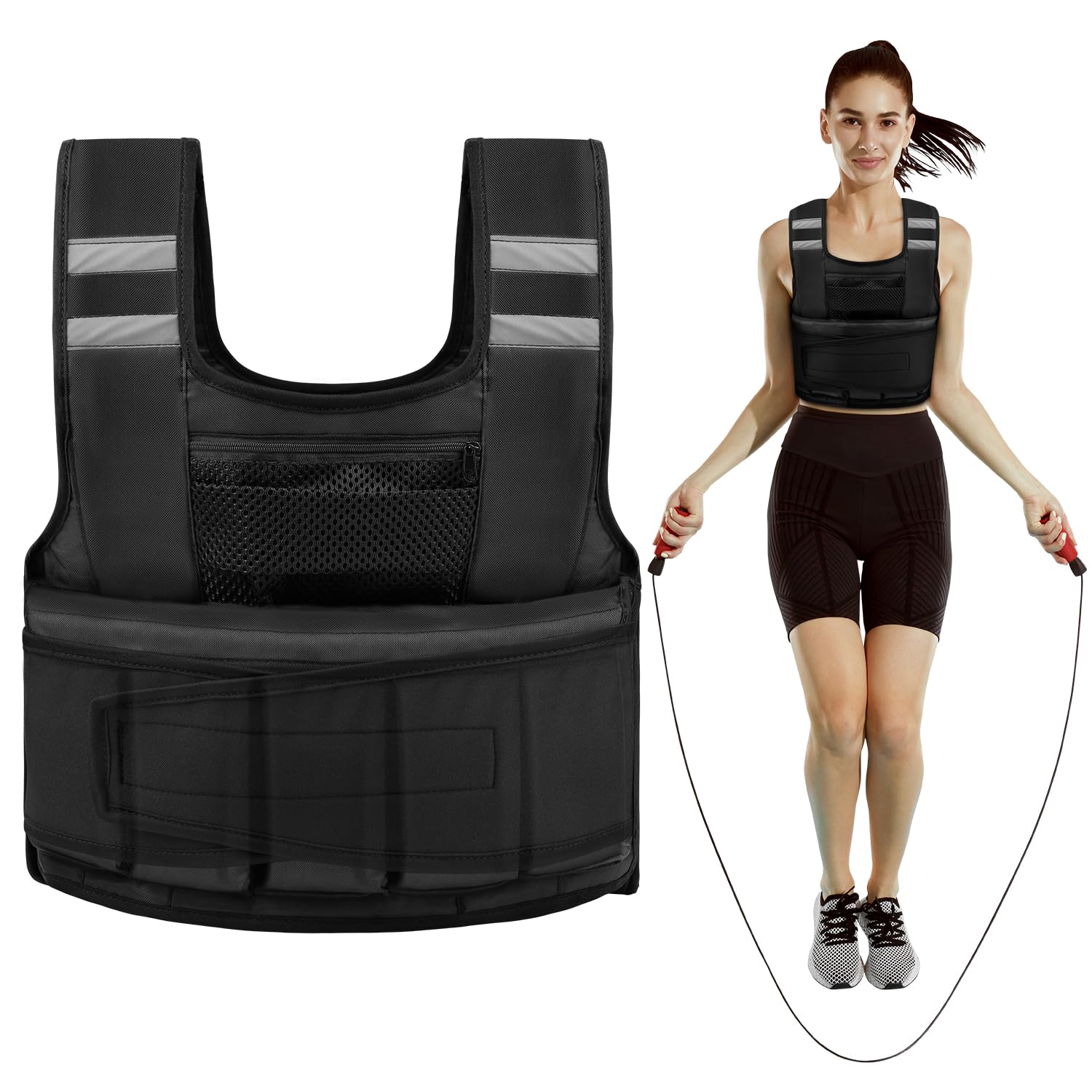 Neatevday Adjustable Weighted Vest for Women and Men, 1-11 lbs/2-22 lbs/2-32 lbs Weighted Vest for Running, Walking, Strength Training with Reflective