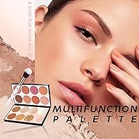 Vista 2 de NewBang 16 Colors Blush Contour Highlighter Makeup Palette with Brush, Matte Mineral Face Blush Powder for Cheek, Bright Shimmer Illuminator Bronzer