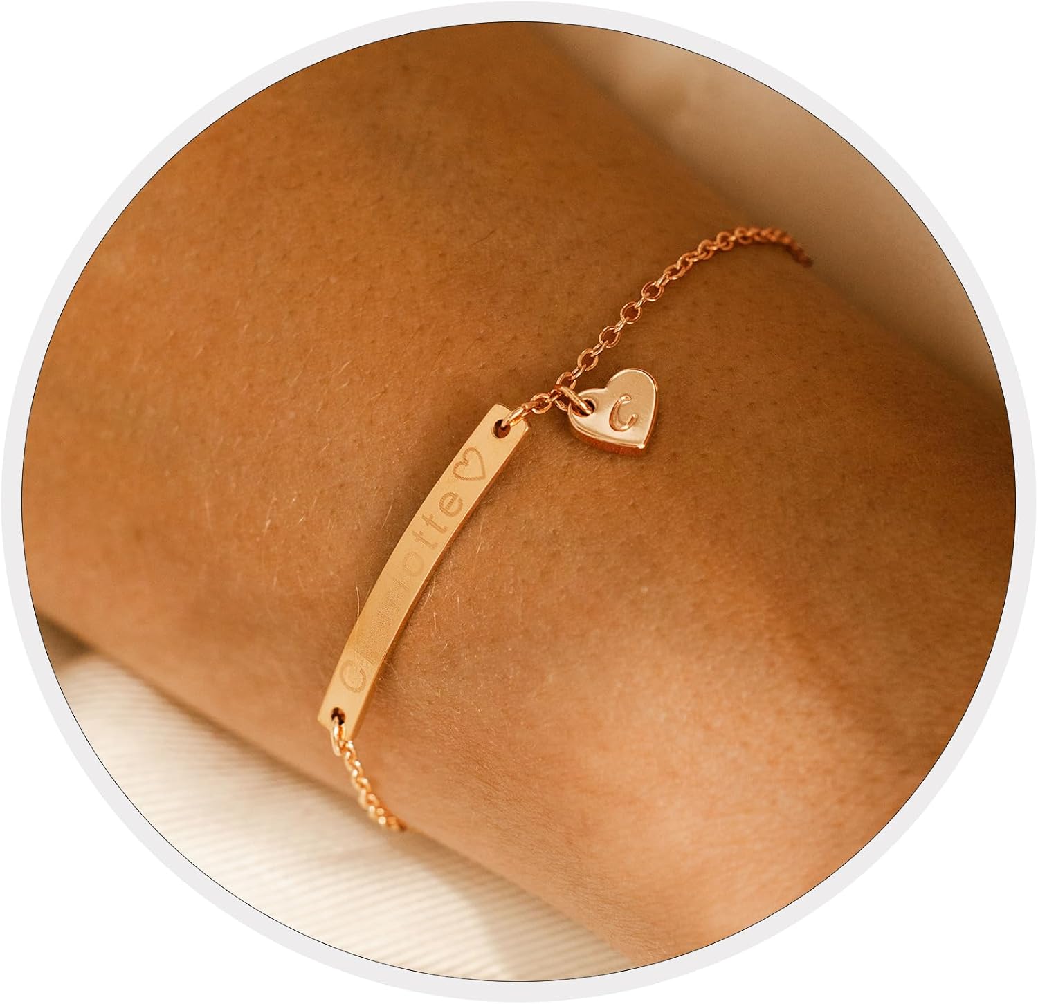 Personalized Name Bar Bracelet with Initial Charm Custom Engraved Mini Bar Bracelet for Women Dainty Adjustable Jewelry Gold Rose Gold or Silver Plated Gift