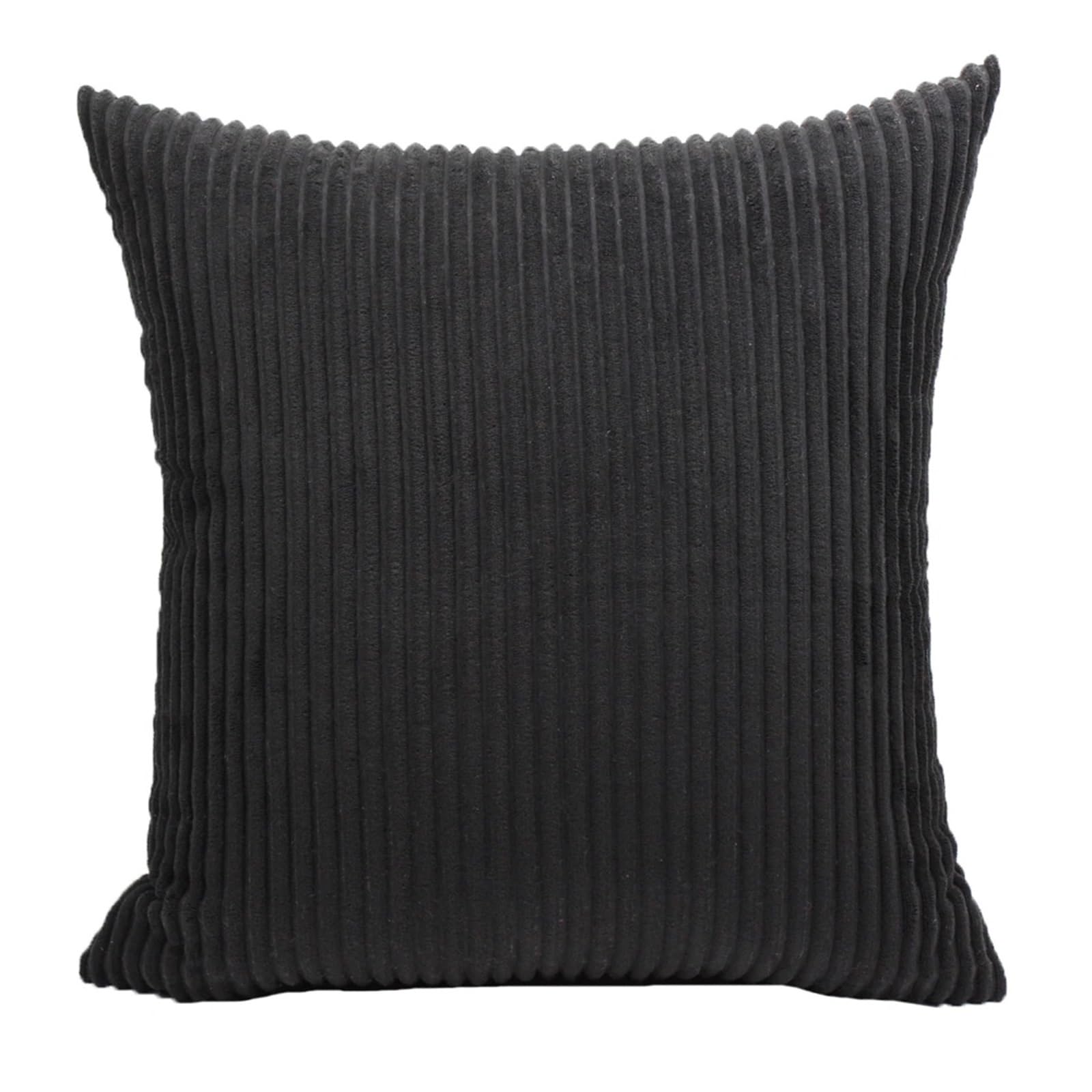 BFLCWSTD Cushion Covers Corduroy Striped Throw Pillow Cover Solid Color Cushion Home Decor(Black,50X70CM)