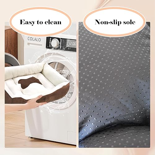 Miniatura 5 de Camas para perros pequeños, camas rectangulares para gatos de interior, cama lavable de 20 x 15 x 6 pulgadas para mascotas con lateral y parte