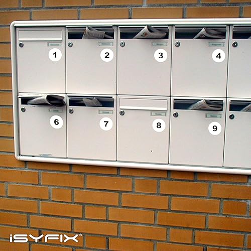 Miniatura 5 de iSYFIX Calcomanías blancas de números consecutivos  1 a 50, 2 pulgadas, 1 juego  Vinilo autoadhesivo de alta calidad ideal para inventario,